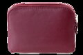 Väčšia burgundy kožená dvojzipsová kľúčenka 619-8104-34