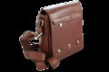 Malý hnedý pánsky kožený crossbag s poklopom 215-1701-40