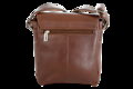 Malý hnedý pánsky kožený crossbag s poklopom 215-1701-40