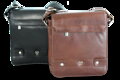 Malý hnedý pánsky kožený crossbag s poklopom 215-1701-40