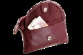 Burgundy kožená kľúčenka so zipsovým a poklopovým vreckom 619-0365-34