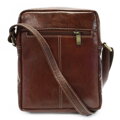 Červenohnedý pánsky kožený zipsový crossbag 215-1218-40