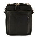 Čierny pánsky kožený zipsový crossbag 215-8913-60