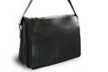 Čierna kožená klopnová kabelka 213-1195-60