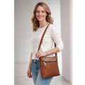 Hnedá kožená zipsová kabelka 212-3014-40