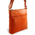 Oranžová kožená zipsová kabelka 212-3013-84