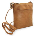 Svetlo hnedá kožená zipsová kabelka 212-3013-05