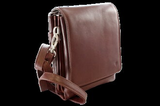 Velký hnědý kožený pánský crossbag 215-2185-40