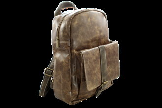 Hnědý kožený batoh 311-1717-47
