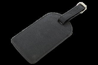 Černá kožená visačka na zavazadlo 619-5405-60