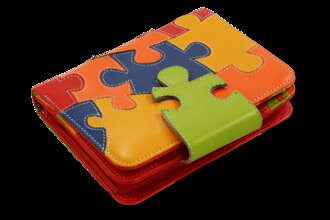Dámská kožená peněženka s motivem puzzle 511-1161-PUZ