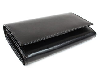 Černá dámská kožená klopnová peněženka 511-2121-60
