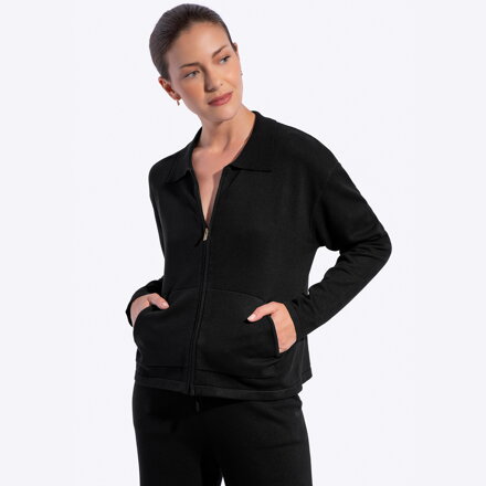 Rozpinana bluza damska czarna 29-99-006-1