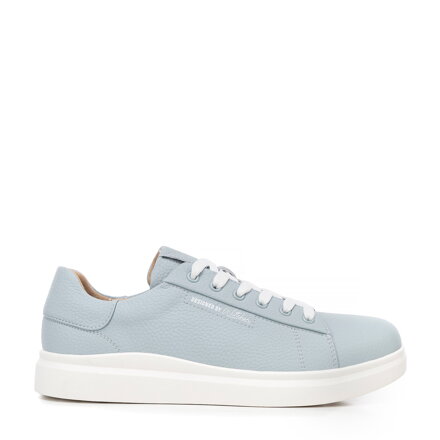 Damskie klasyczne sneakersy na platformie niebieskie 100-D-951-7