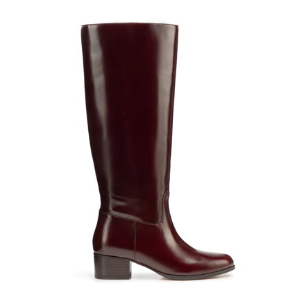 Damskie oficerki ze skóry naturalnej na słupku bordowe 101-D-352-3