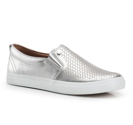 Damskie mokasyny z nubuku perforowane 86-D-702-S