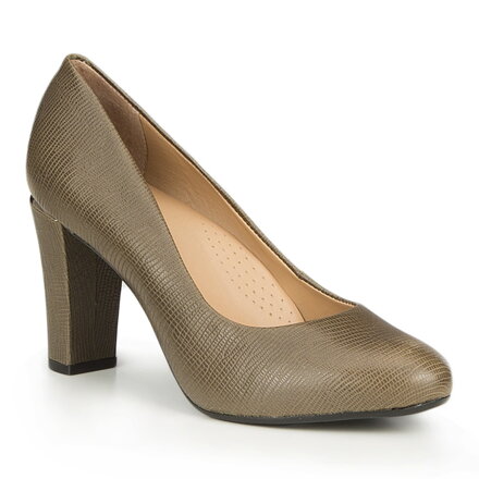 Czółenka skórzane z fakturą lizard 87-D-707-Z