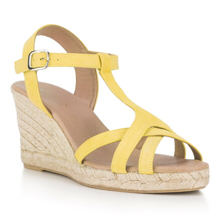Damskie sandały espadryle z zamszu żółte 88-D-502-Y