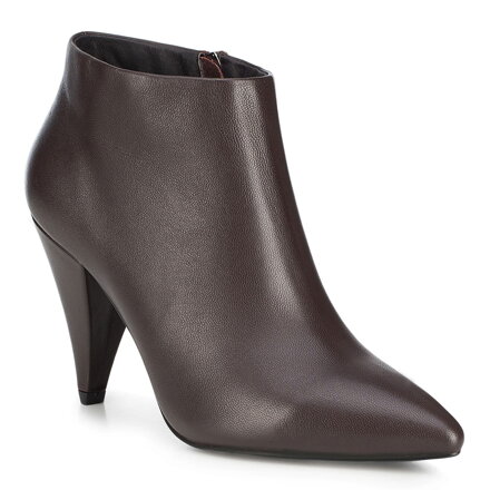 Botki skórzane ze szpiczastym obcasem i noskiem 89-D-908-4