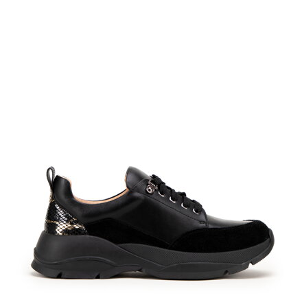 Damskie sneakersy z motywem zwierzęcym czarne 99-D-513-X