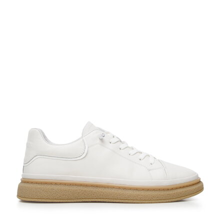 Męskie sneakersy skórzane na jasnej podeszwie 94-M-952-0