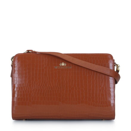 Damska listonoszka ze skóry croco 15-4-227-5