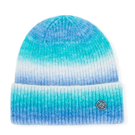 Czapka zimowa damska w stylu ombre biało - niebieska 101-HF-201-7