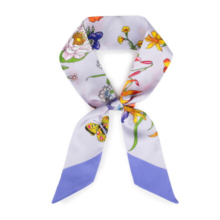 Damska apaszka twilly z jedwabiu niebiesko-fioletowa 97-7T-001-X1