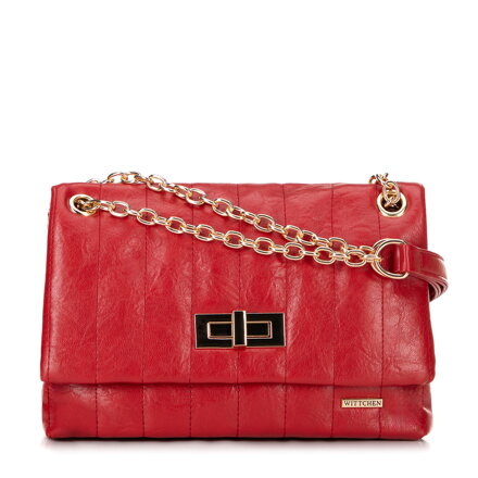 Dámska dvojkomorová ekokoža malá crossbody červená 100-4Y-419-3