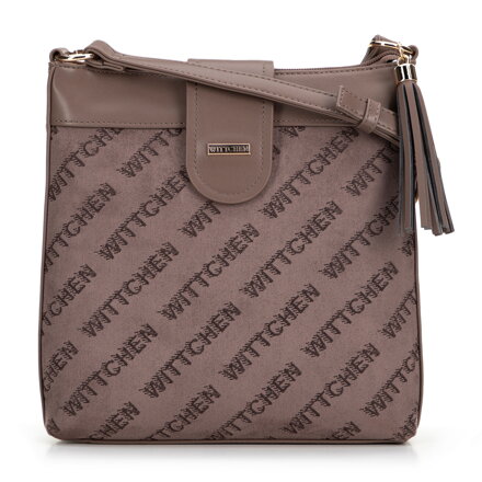 Dámska crossbody z ekokože s logom béžová 99-4Y-521-9