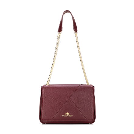 Damska crossbody ze skóry z ozdobną klamrą beżowa 99-4E-627-9