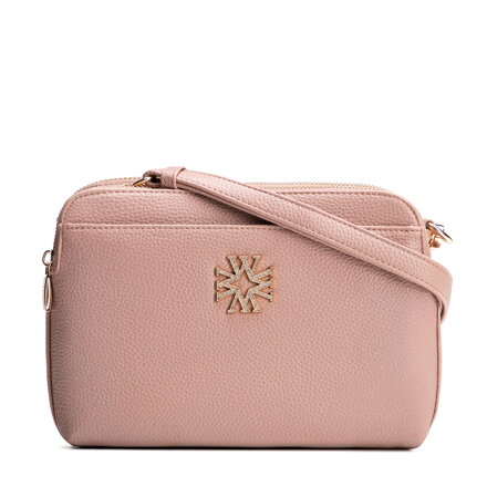 Damska listonoszka z imitacji skóry trójkomorowa różowa 29-4Y-016-B55