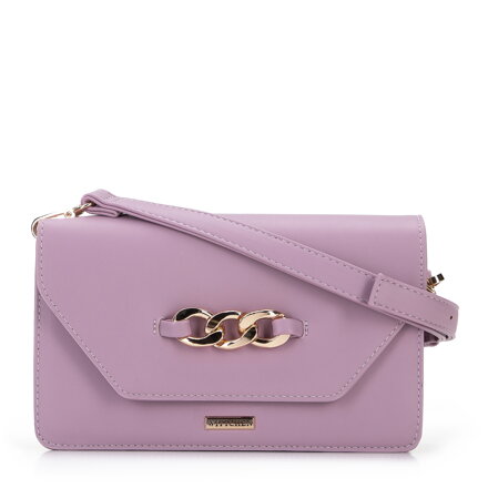 Damska listonoszka z łańcuchem na klapie jasny fiolet 96-4Y-625-F