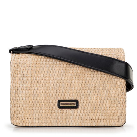 Dámska prútená crossbody béžovo-čierna 100-4Y-405-91