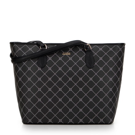 Damska shopperka w monogram czarna 99-4Y-503-1