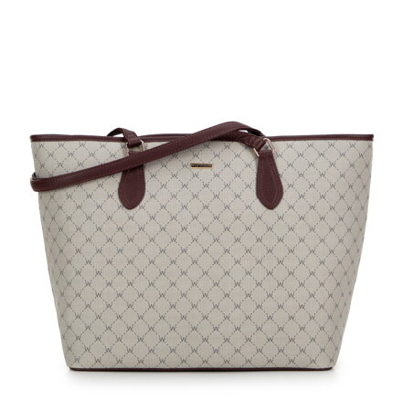 Damska shopperka w monogram szaro-bordowa 99-4Y-503-9