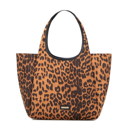 Damska shopperka w motyw panterki brązowa 101-4Y-413-4