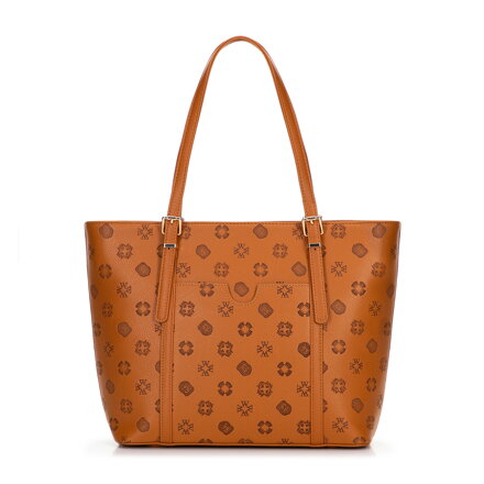 Damska shopperka z imitacji skóry w tłoczenie brązowa 101-4Y-P05-5