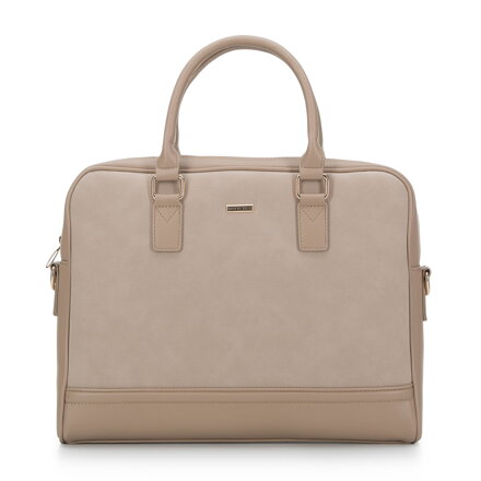 Damska torba na laptopa 11”/12” z frontem z ekozamszu beżowa 94-4Y-624-9