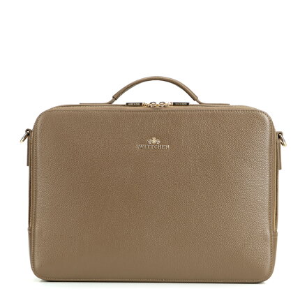 Damska torba na laptopa 15" dwukomorowa beżowo - szara 103-2E-617-9