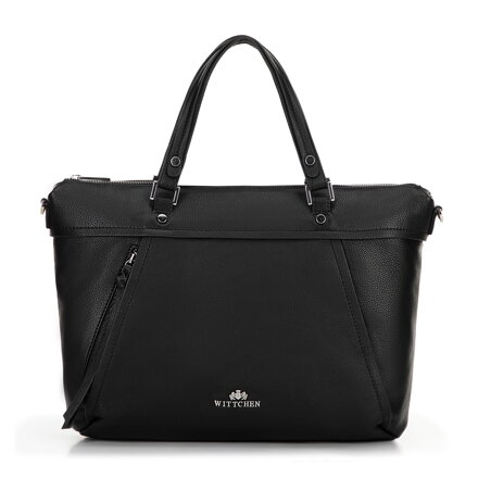 Damska torba na laptopa 15" ze skóry z chwostem czarna 100-4E-803-1