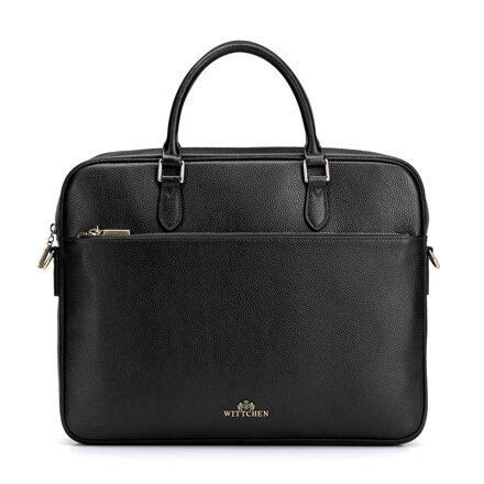 Damska torba na laptopa 15,6" i dokumenty ze skóry naturalnej czarna 103-2E-614-1
