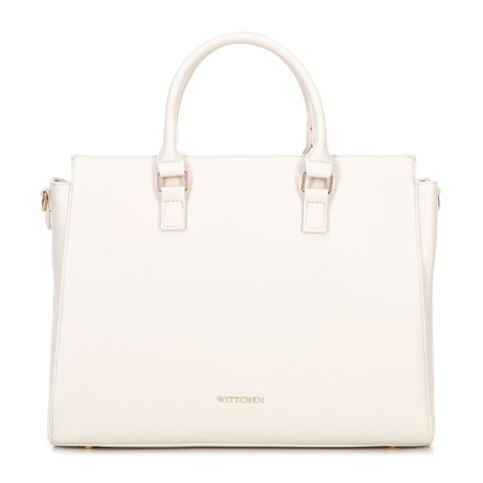 Damska torba na laptopa 17" z imitacji skóry złamana biel 100-4Y-919-0