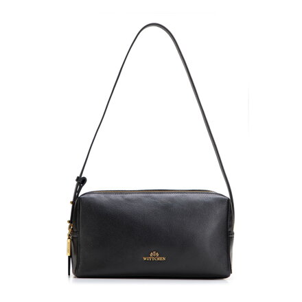 Damska torebka bagietka ze skóry naturalnej czarna 102-4E-610-1