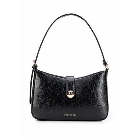 Damska torebka na ramię z imitacji skóry czarna 101-4Y-417-1
