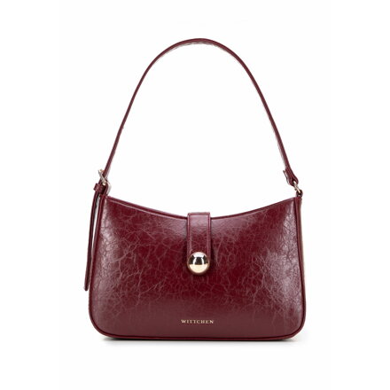 Damska torebka na ramię z imitacji skóry bordowa 101-4Y-417-3