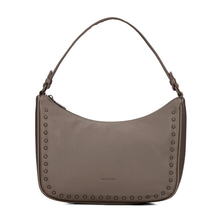 Damska torebka na ramię z imitacji skóry ciemny beż 101-4Y-702-9