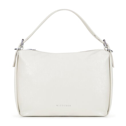 Damska torebka na ramię z imitacji skóry z regulowaną rączką złamana biel 101-4Y-703-0