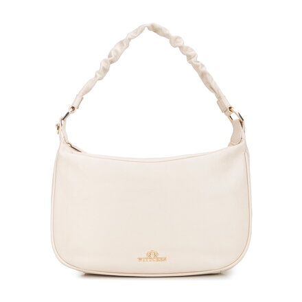 Damska torebka na ramię ze skóry naturalnej kremowa 101-4E-803-0