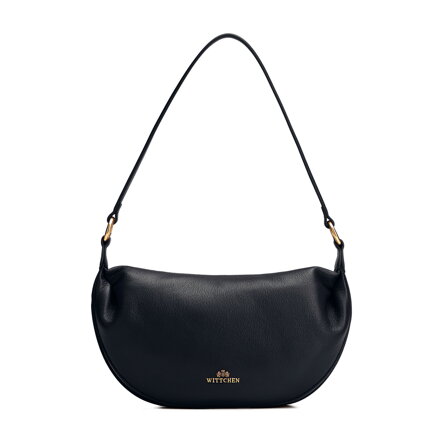 Damska torebka typu bagietka ze skóry naturalnej czarna 102-4E-611-1